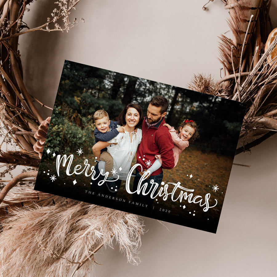 Christmas Card Photoshop Template, Holiday Card Template, Christmas Family Card, Christmas Photo Card - CD265