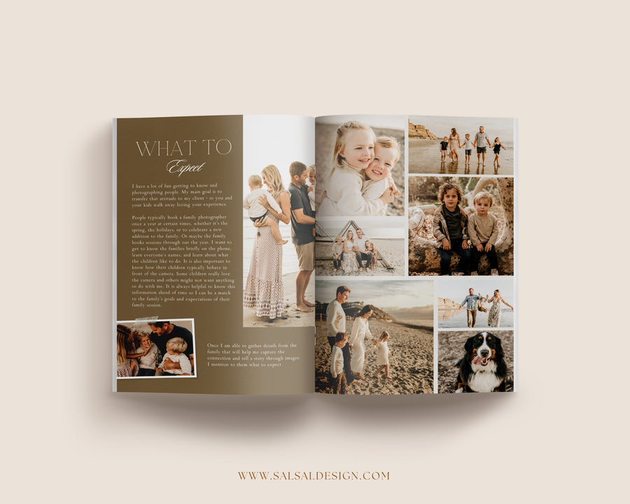 CANVA Family Photography style Guide magazine Template, Pre-written Family Session Welcome Guide Template, Photoshop price list CANVA template - MG071