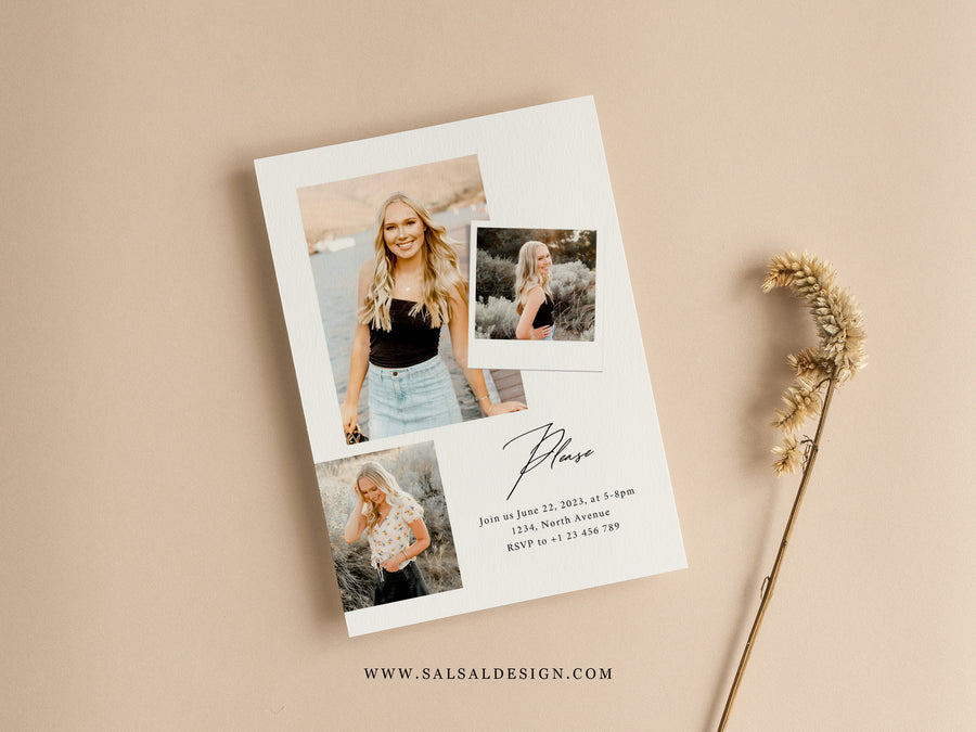 Graduation Announcement and Invitation Card Template - G443