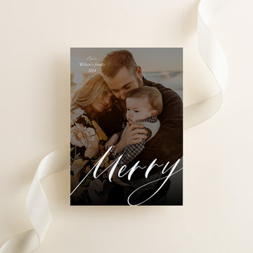 Printable Merry Christmas Photo Card Template - CD527