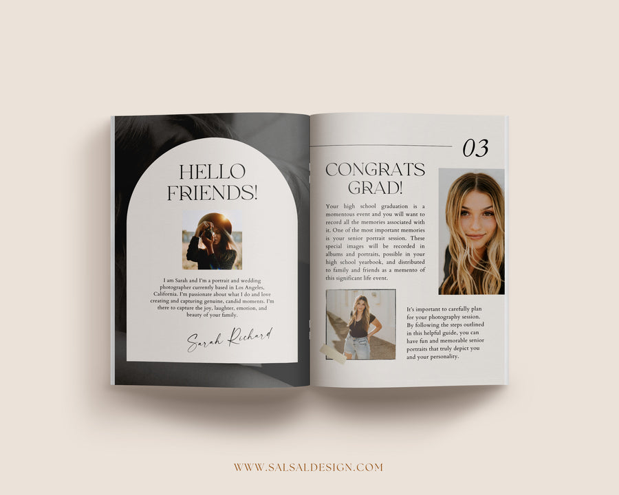 Graduation Photography Welcome Guide Template - MG079