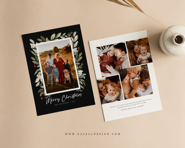 Christmas Card Template, Photoshop & Canva Template, Editable Holiday Card Template,Greeting Card, Christmas Photo Card, Merry Christmas - CD460