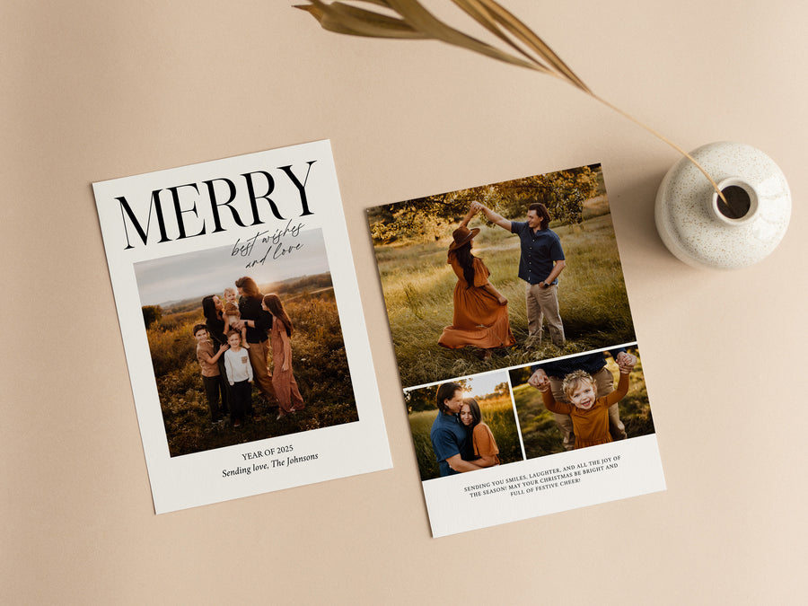 Christmas Card Family Photo Card Template - CD532