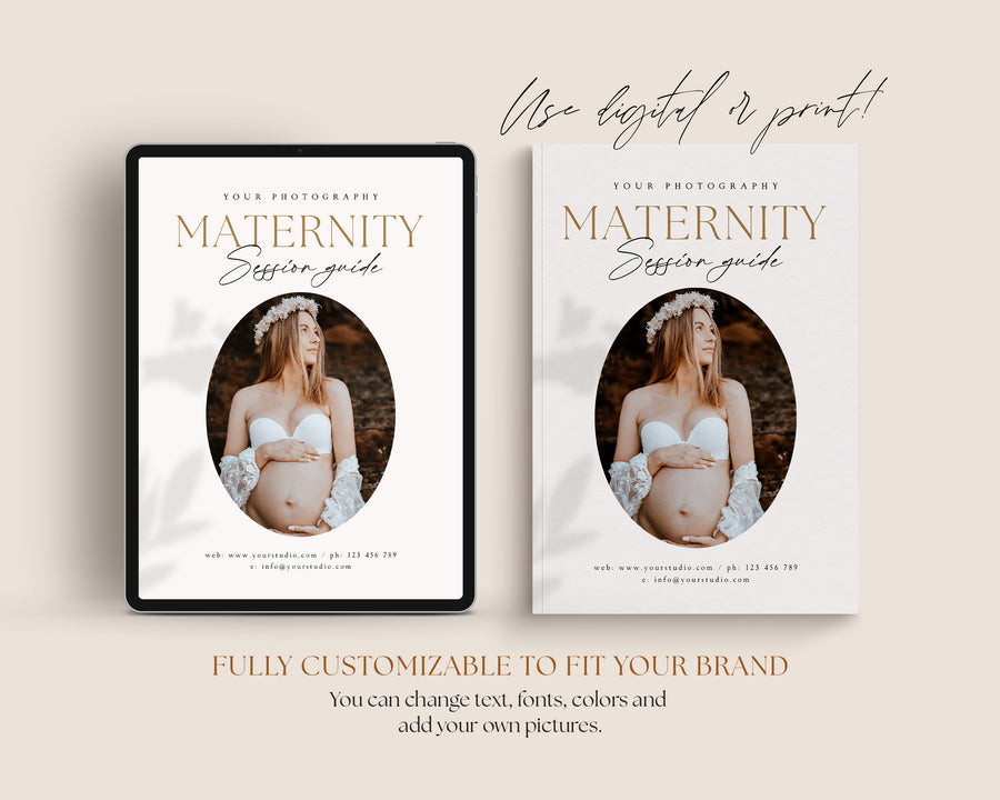 Maternity Session Style Guide CANVA & Photoshop Template, Maternity Session Photography Welcome Guide, Maternity Session Canva Guide - MG044