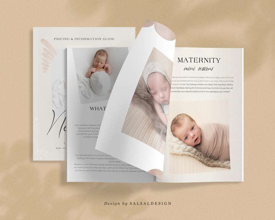 Newborn Photographer Welcome Guide Template, Canva Photography Magazine Template, Newborn Session Prep Guide, Photoshop Marketing What to wear- MG032