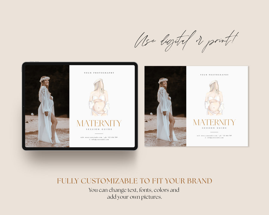 Maternity Session Style Guide Canva & Photoshop Template, Photography What to Wear, Maternity Session, Maternity Session Preparation - MG053