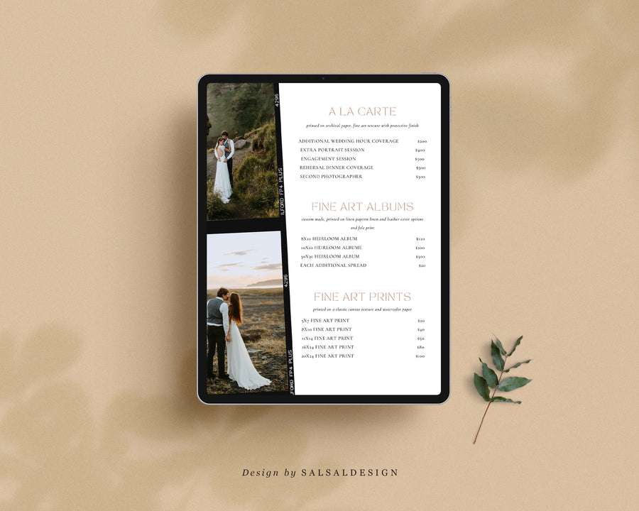 CANVA Wedding Photography Price Guide magazine Template, Pre-written Wedding Welcome Guide Template, PSD Photoshop price list CANVA template - MG037