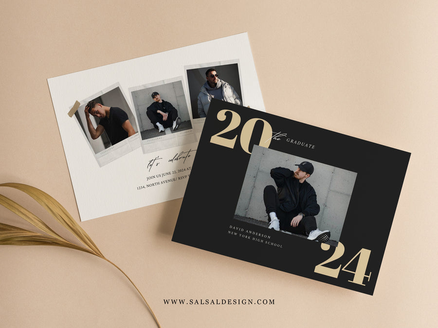 Graduation Announcement and Invitation Card Template - G456