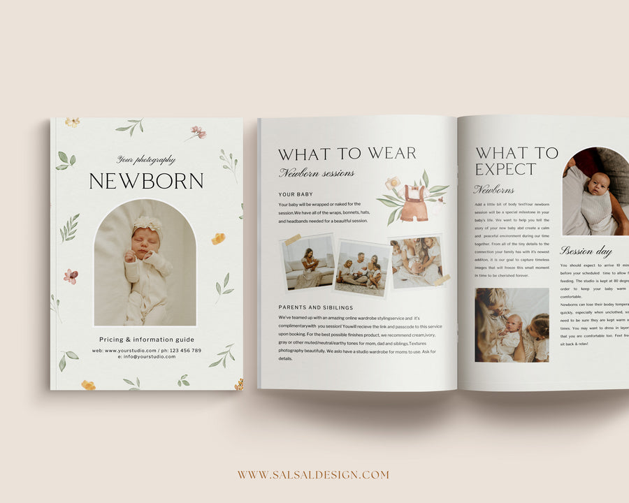 Newborn Photographer Welcome Guide and Magazine Template - MG078