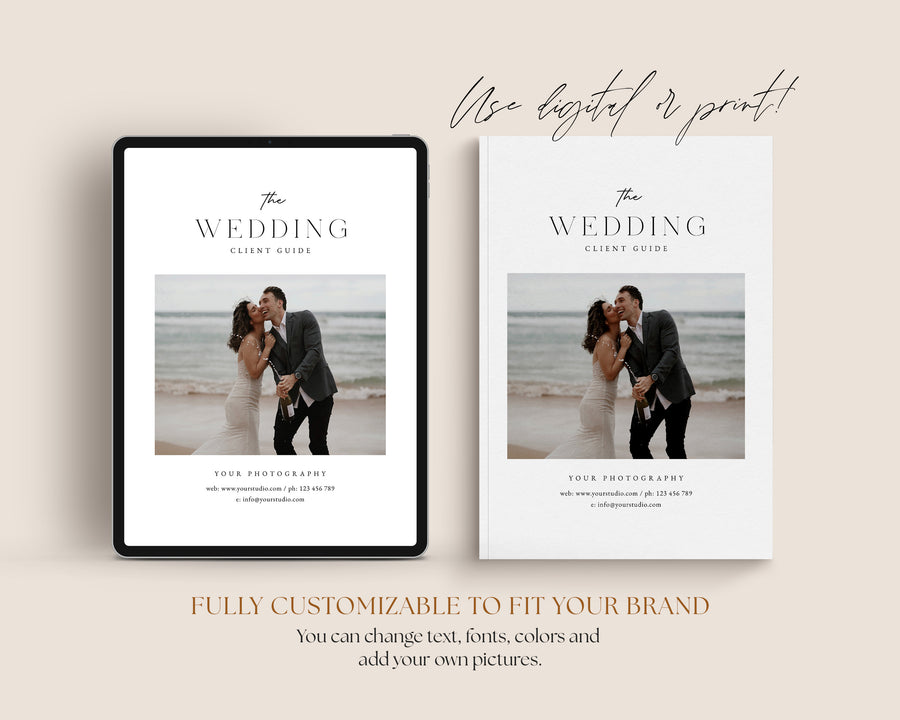 Photography Wedding Magazine Template, Photoshop Canva Template, Wedding Price Guide Brochure, Photographer Client Guide, Price List Template - MG075