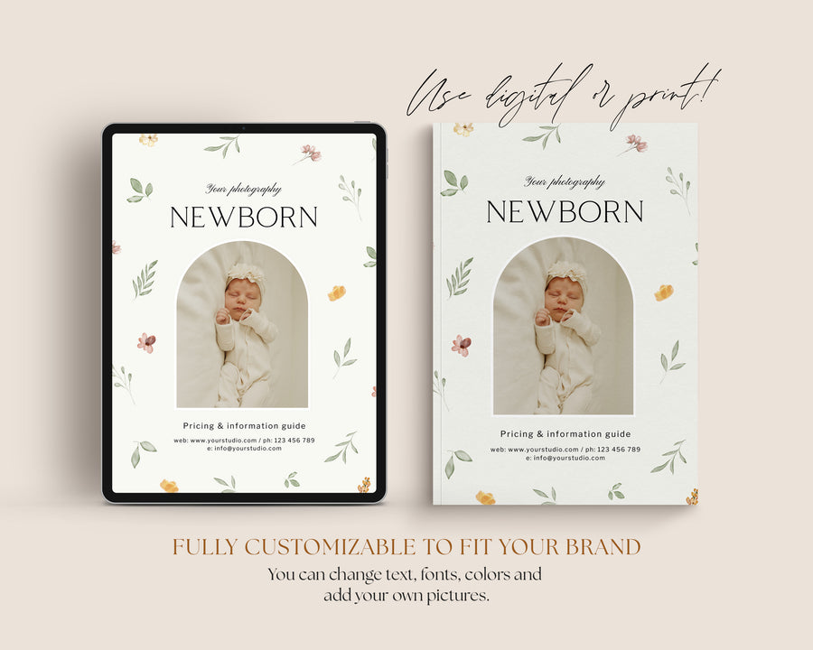 Newborn Photographer Welcome Guide and Magazine Template - MG078