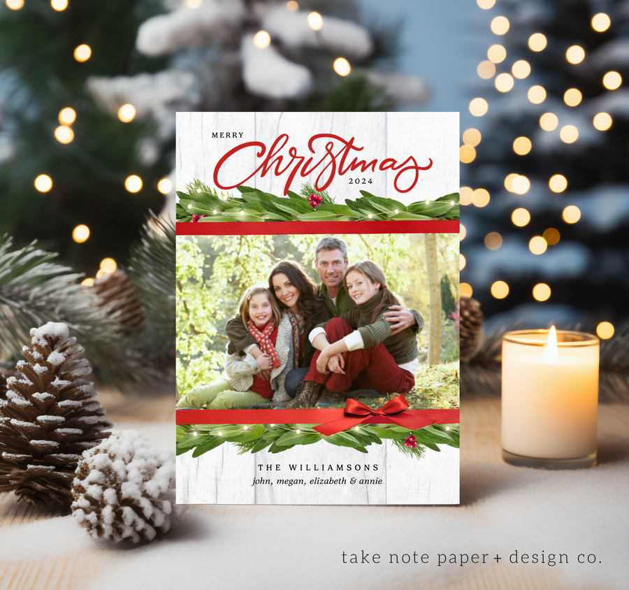 Rustic Christmas Card Template - TNPC125