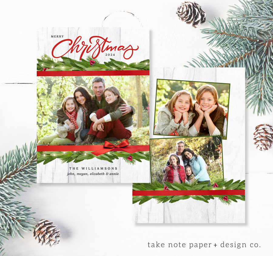 Rustic Christmas Card Template - TNPC125