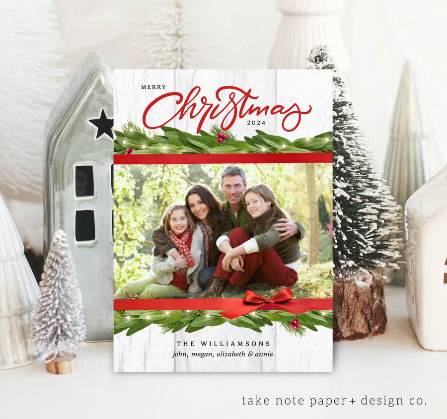 Rustic Christmas Card Template - TNPC125