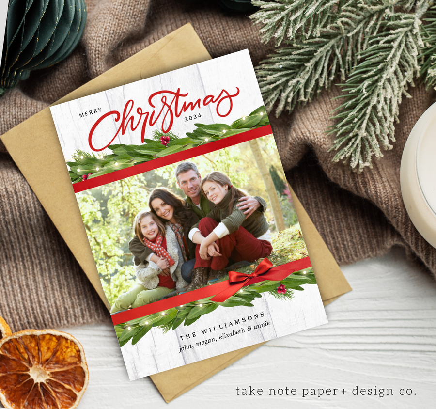 Rustic Christmas Card Template - TNPC125