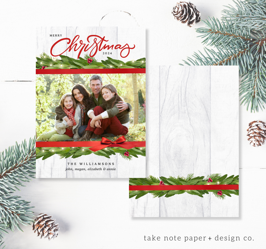 Rustic Christmas Card Template - TNPC125