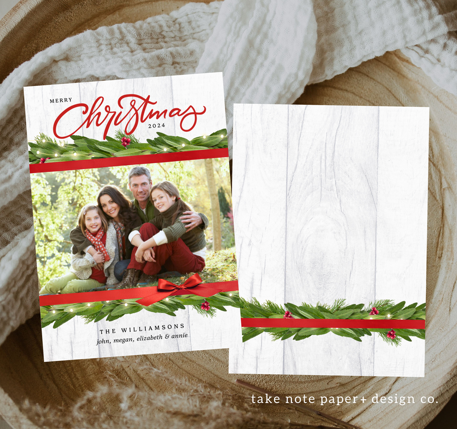 Rustic Christmas Card Template - TNPC125