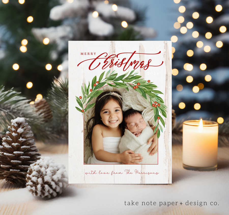 Foliage Arch Christmas Card Template - TNPC128