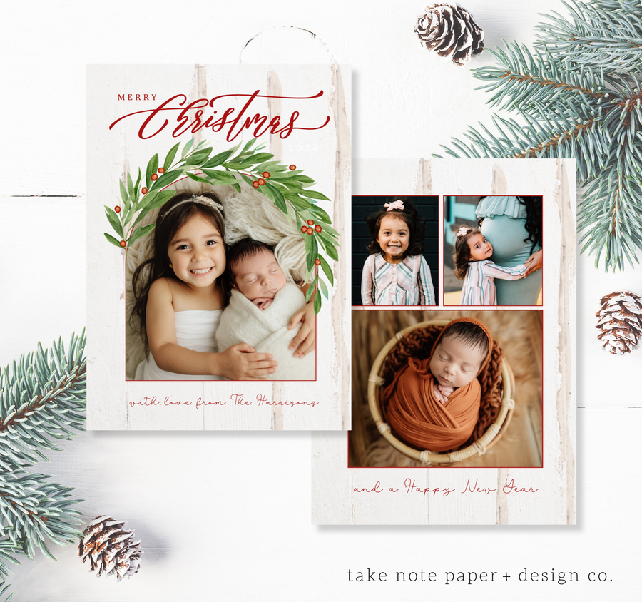 Foliage Arch Christmas Card Template - TNPC128