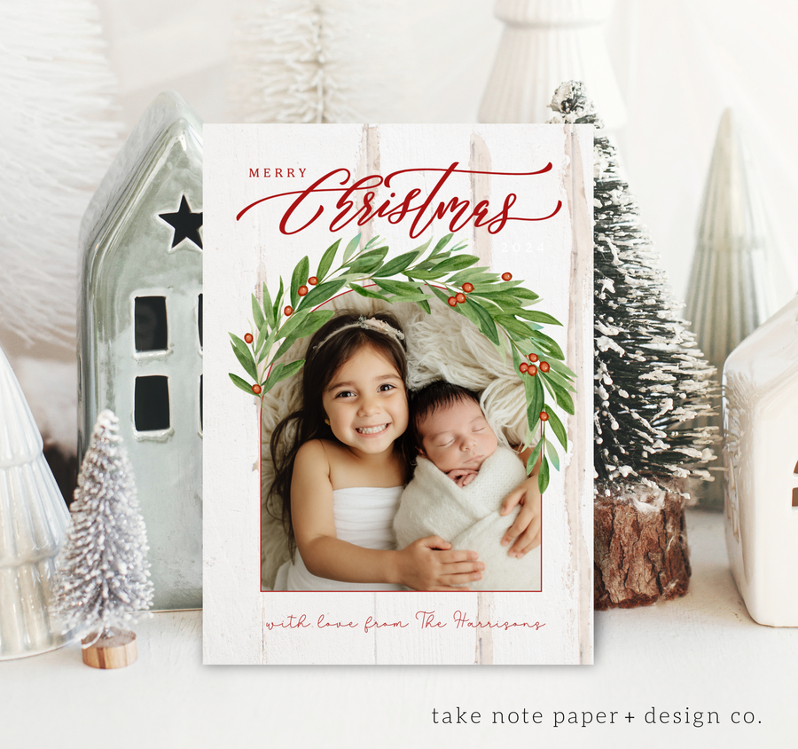 Foliage Arch Christmas Card Template - TNPC128