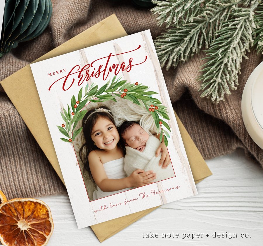 Foliage Arch Christmas Card Template - TNPC128