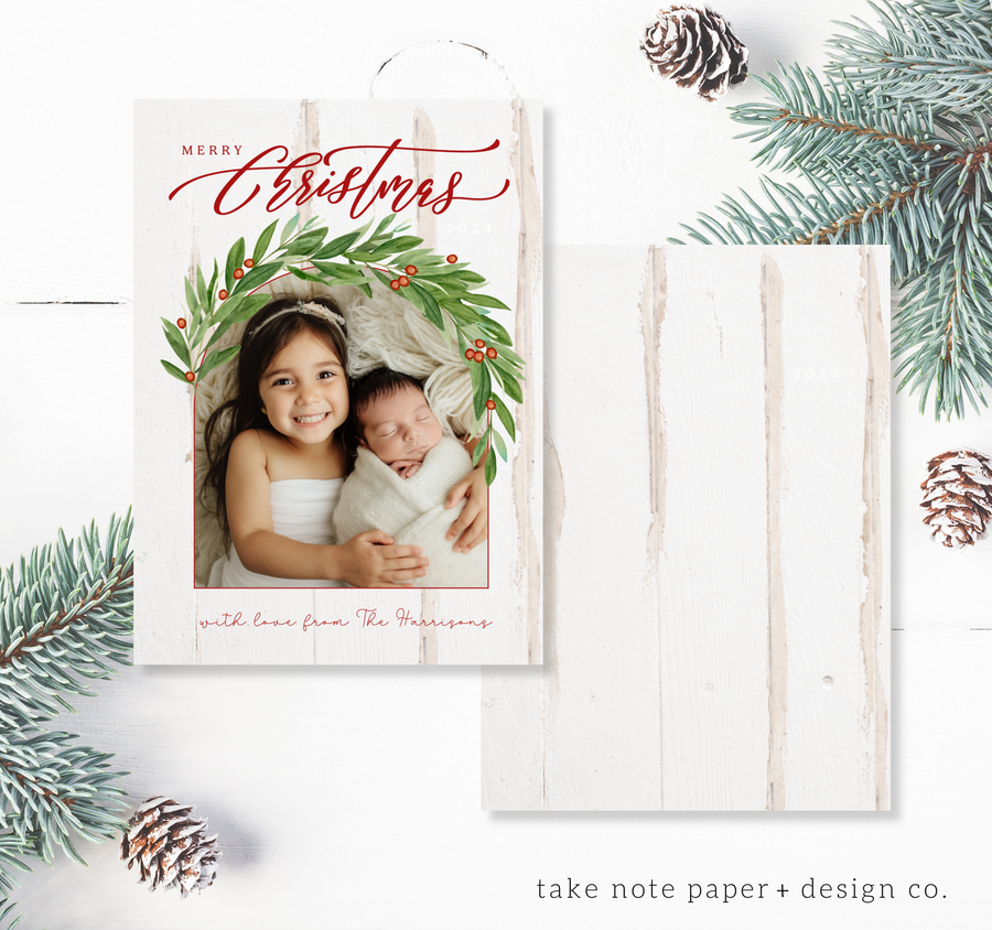 Foliage Arch Christmas Card Template - TNPC128