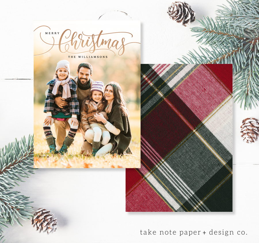 Golden Overlay Christmas Card Template for Canva - TNPC129