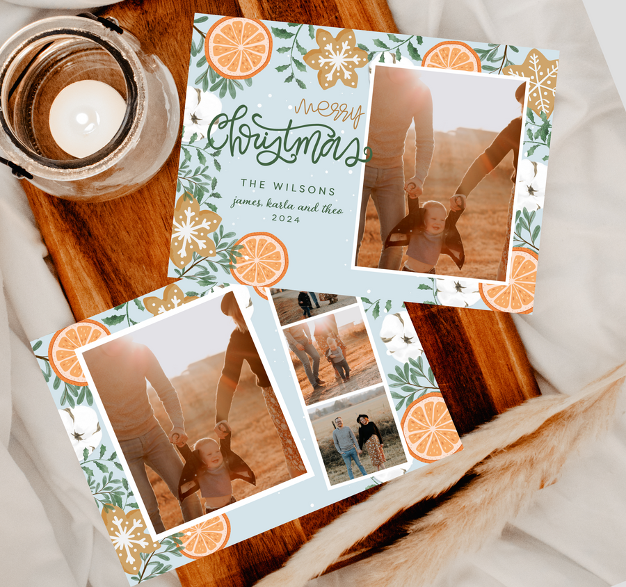 Southern Charm Christmas Card Template for Canva - TNCP133