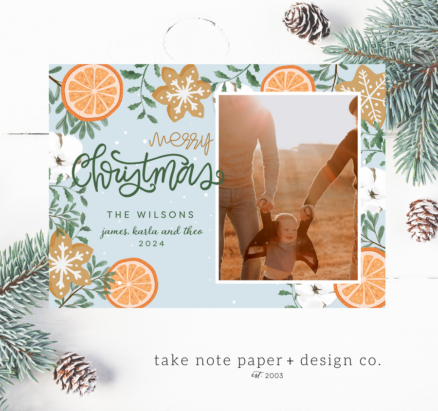 Southern Charm Christmas Card Template for Canva - TNCP133