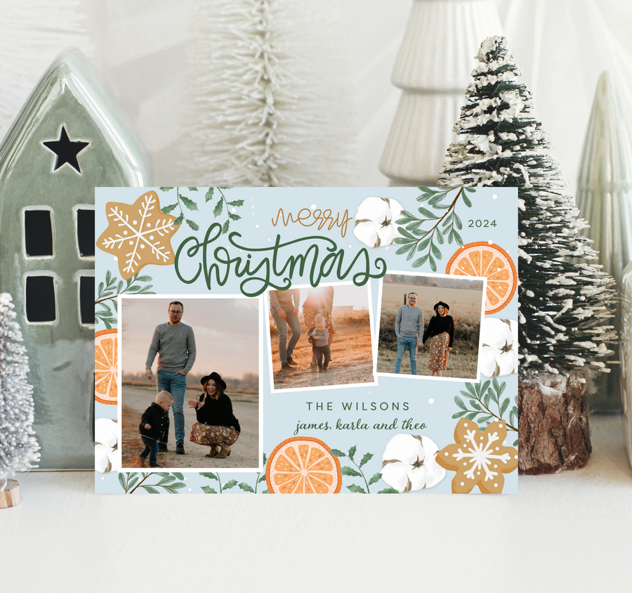 Southern Charm Christmas Card Template for Canva - TNCP133