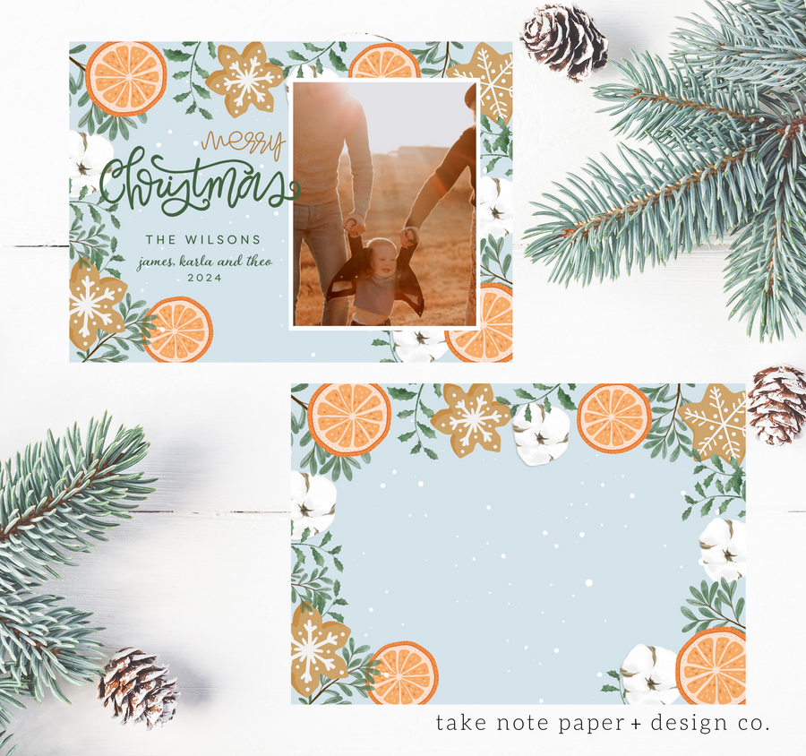 Southern Charm Christmas Card Template for Canva - TNCP133