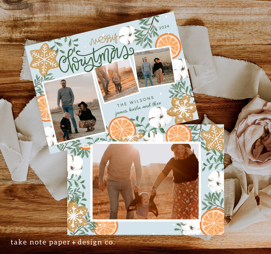 Southern Charm Christmas Card Template for Canva - TNCP133