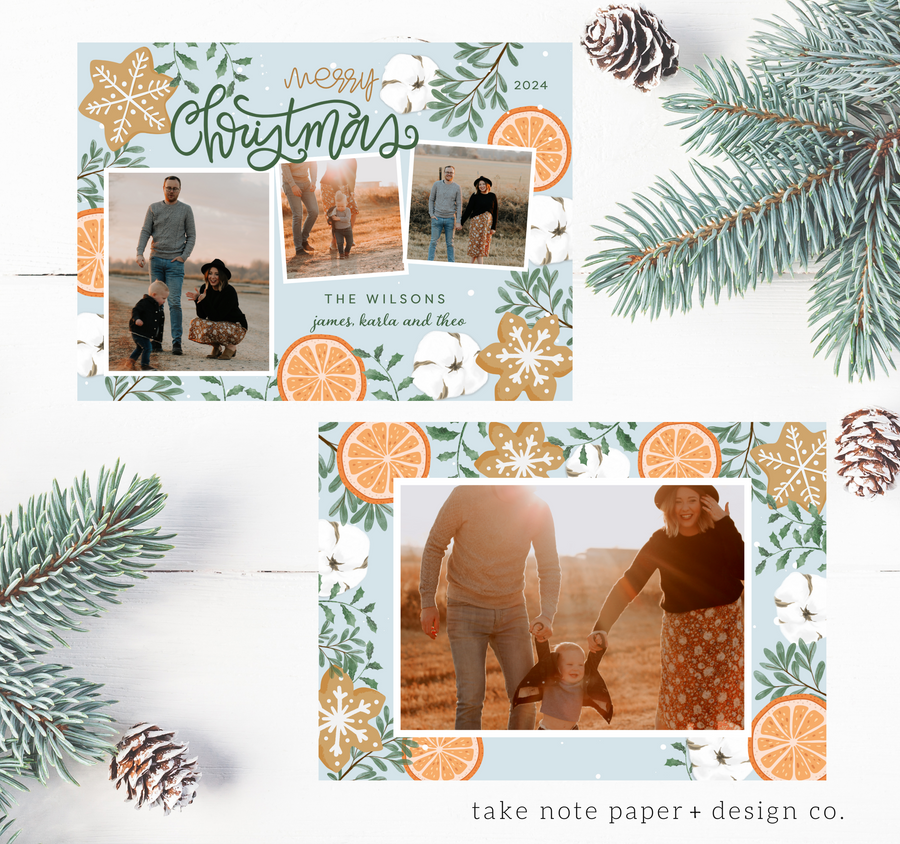 Southern Charm Christmas Card Template for Canva - TNCP133