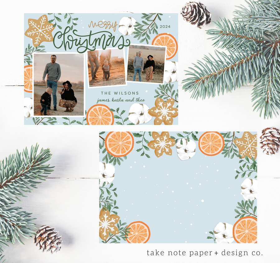 Southern Charm Christmas Card Template for Canva - TNCP133