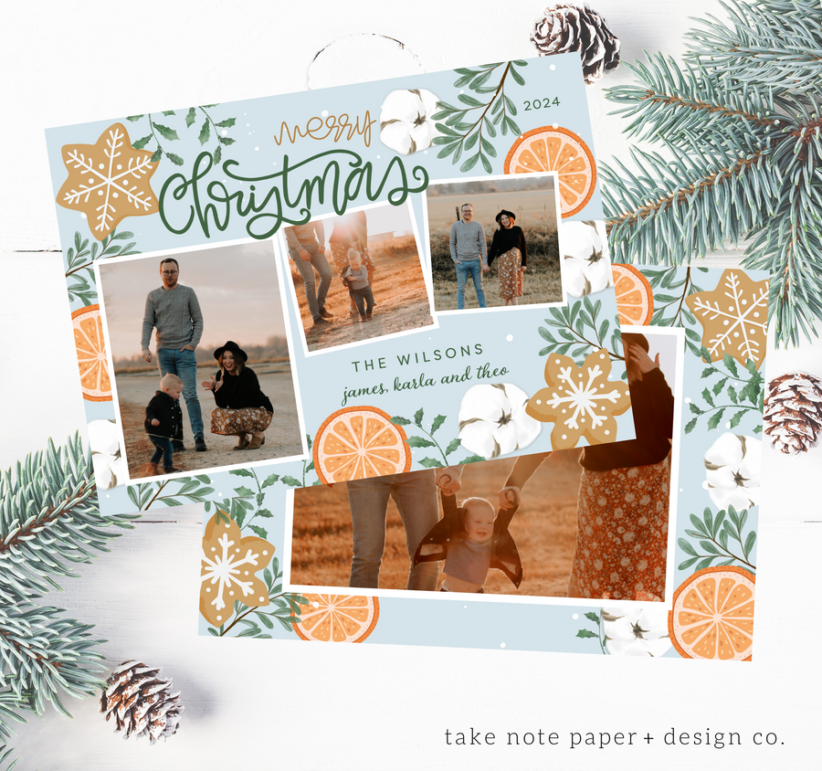 Southern Charm Christmas Card Template for Canva - TNCP133