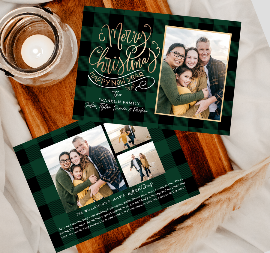 Script Delightful Greeting Christmas Card Template for Canva - TNPC135