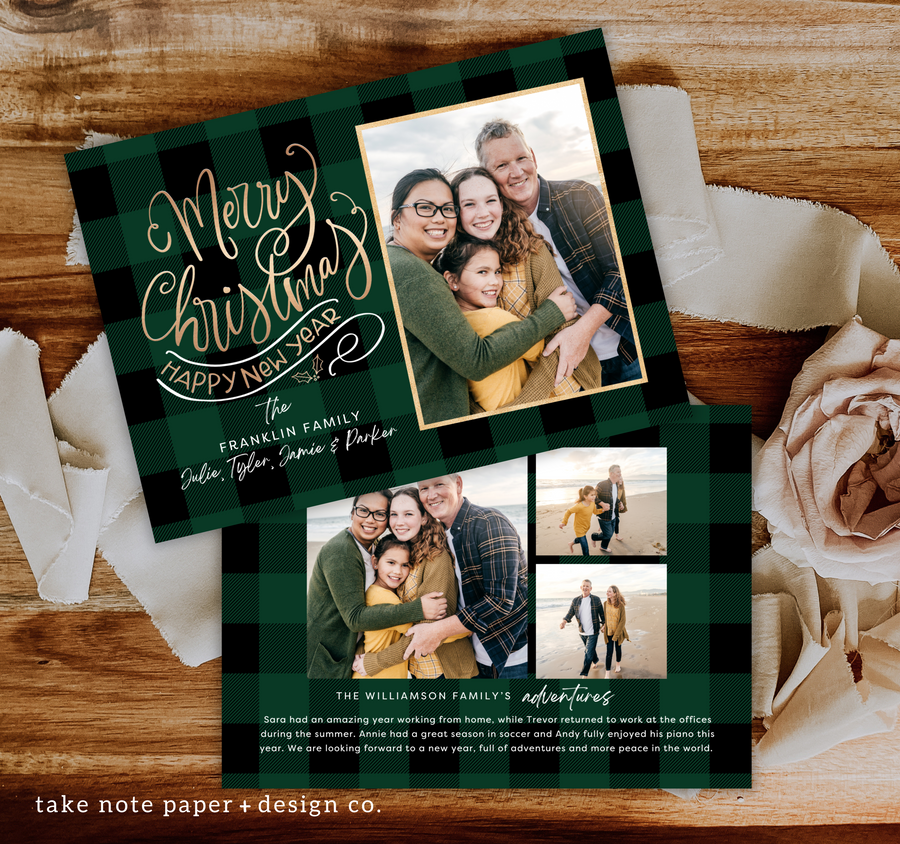 Script Delightful Greeting Christmas Card Template for Canva - TNPC135