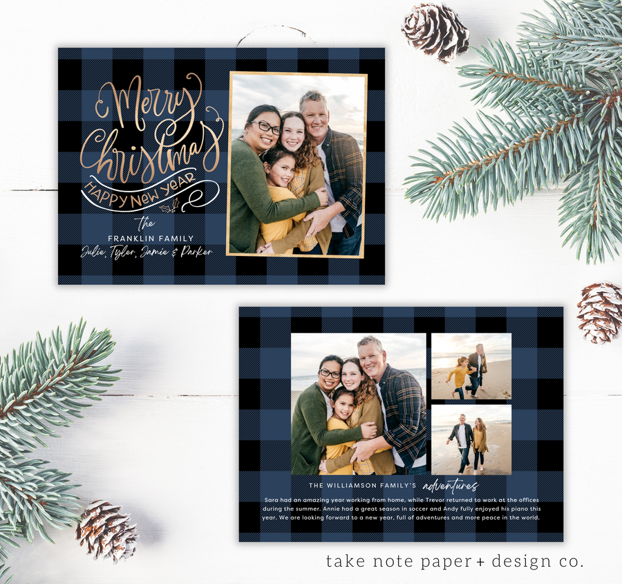 Script Delightful Greeting Christmas Card Template for Canva - TNPC135