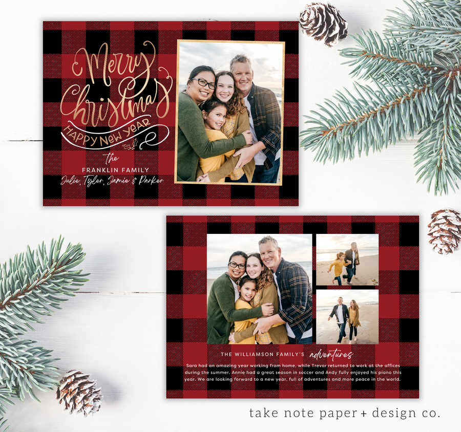 Script Delightful Greeting Christmas Card Template for Canva - TNPC135