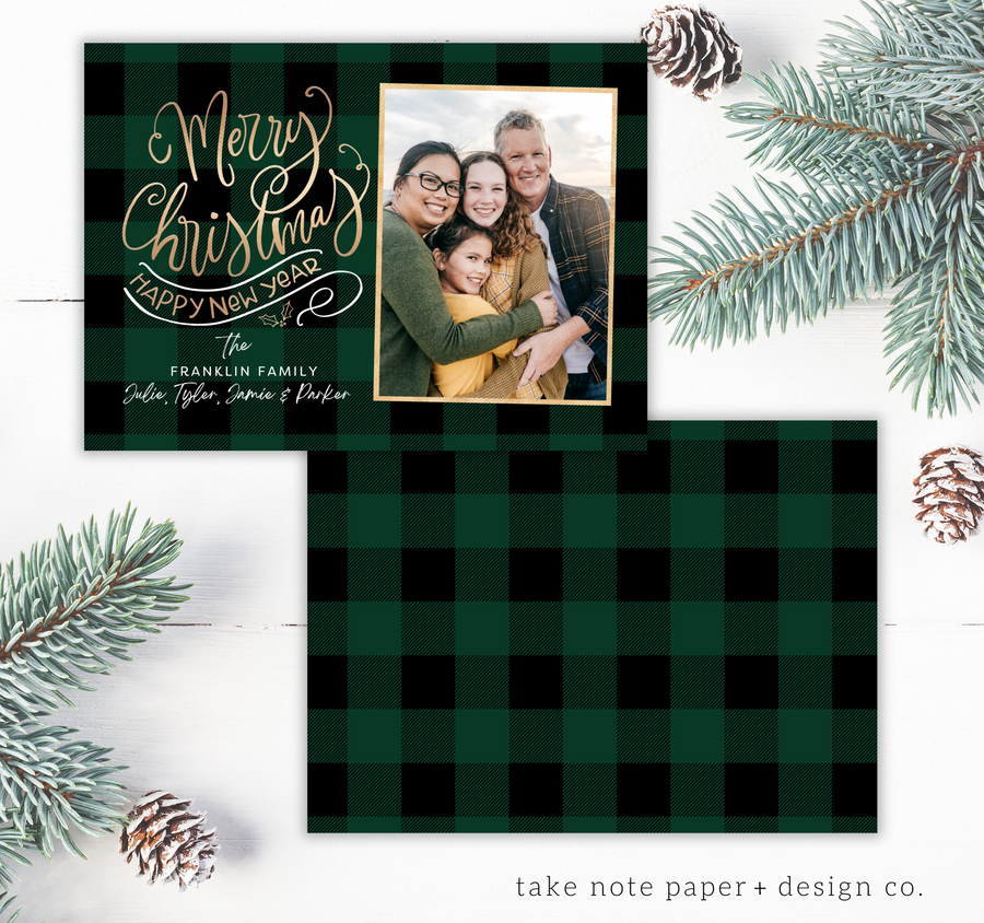 Script Delightful Greeting Christmas Card Template for Canva - TNPC135