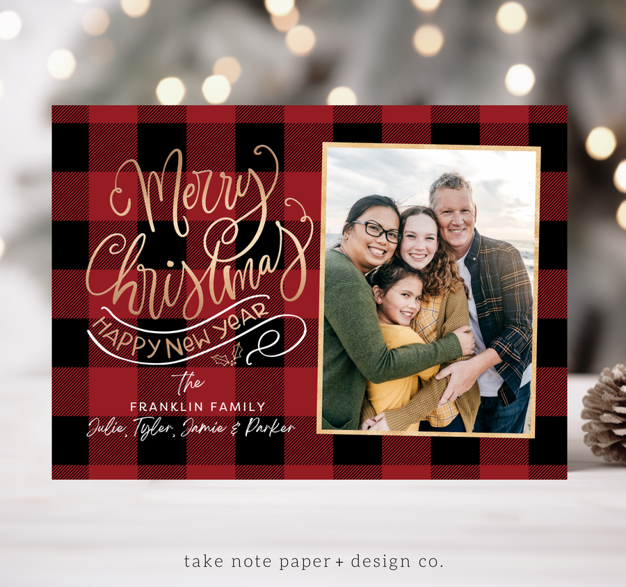 Script Delightful Greeting Christmas Card Template for Canva - TNPC135