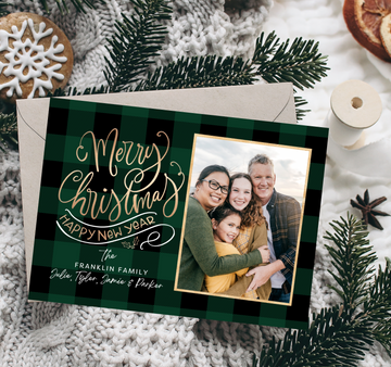 Script Delightful Greeting Christmas Card Template for Canva - TNPC135