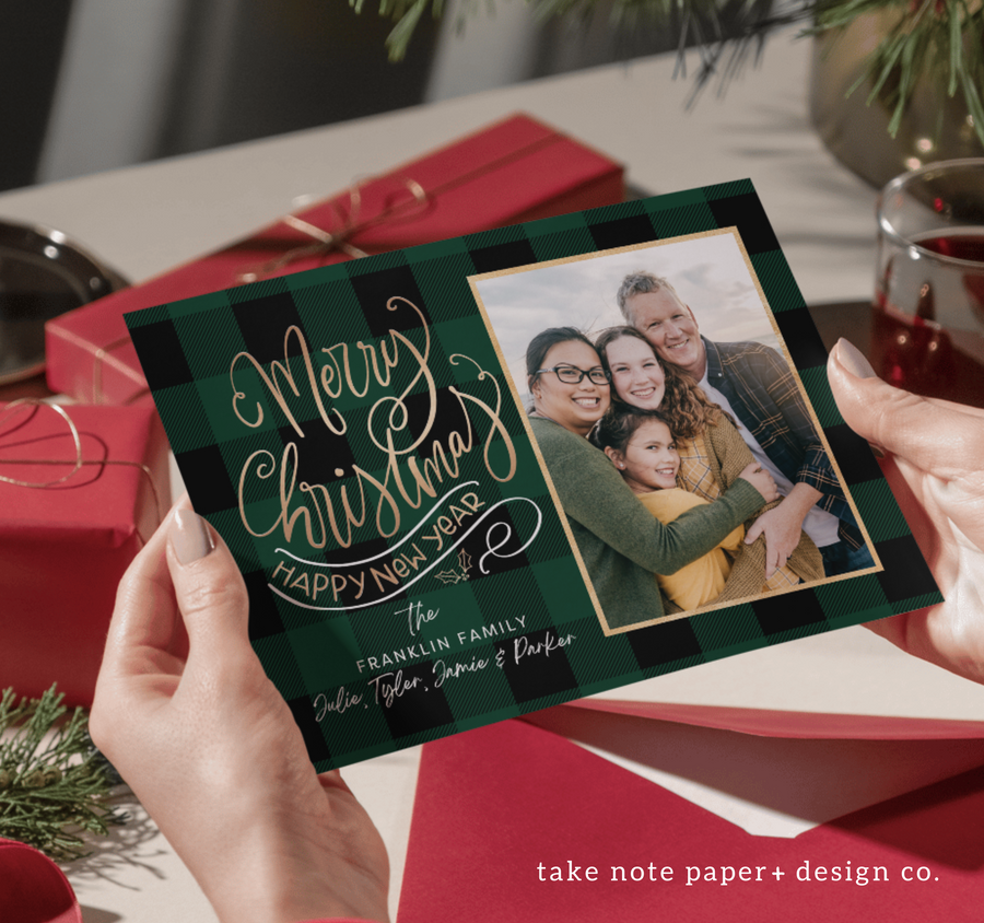 Script Delightful Greeting Christmas Card Template for Canva - TNPC135