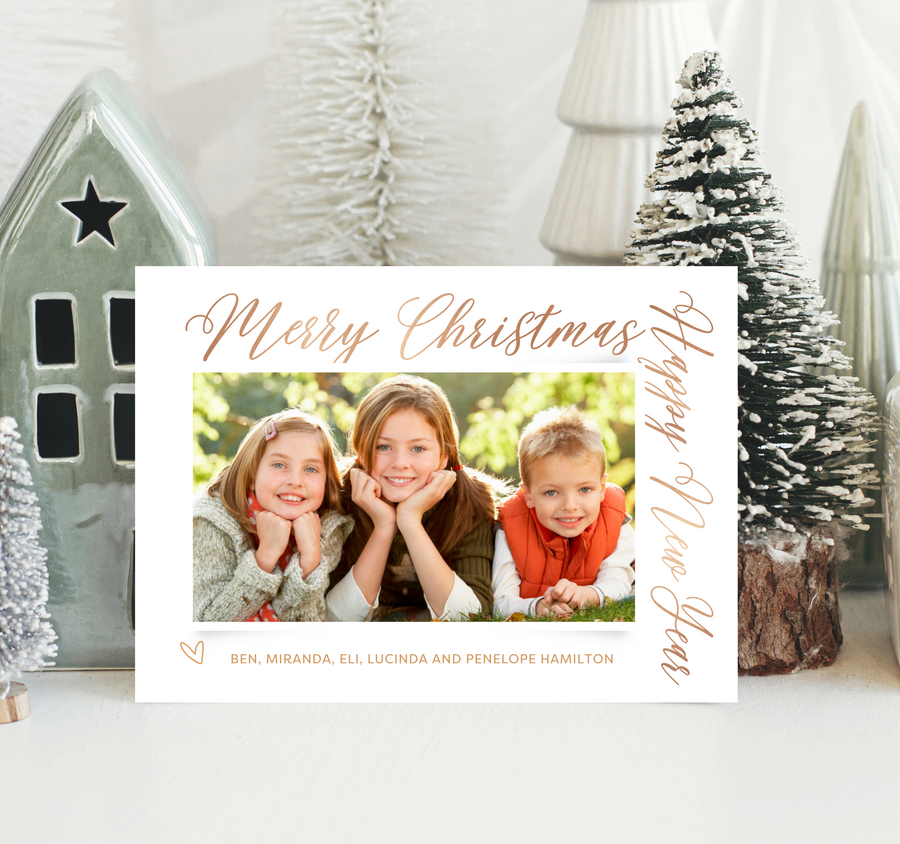 Elegant Frame Message Christmas Card Template for Canva - TNPC136