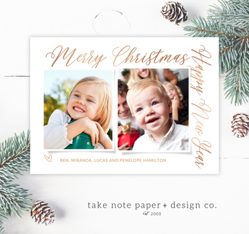 Elegant Frame Message Christmas Card Template for Canva - TNPC136