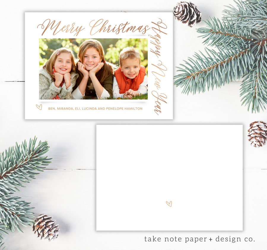 Elegant Frame Message Christmas Card Template for Canva - TNPC136