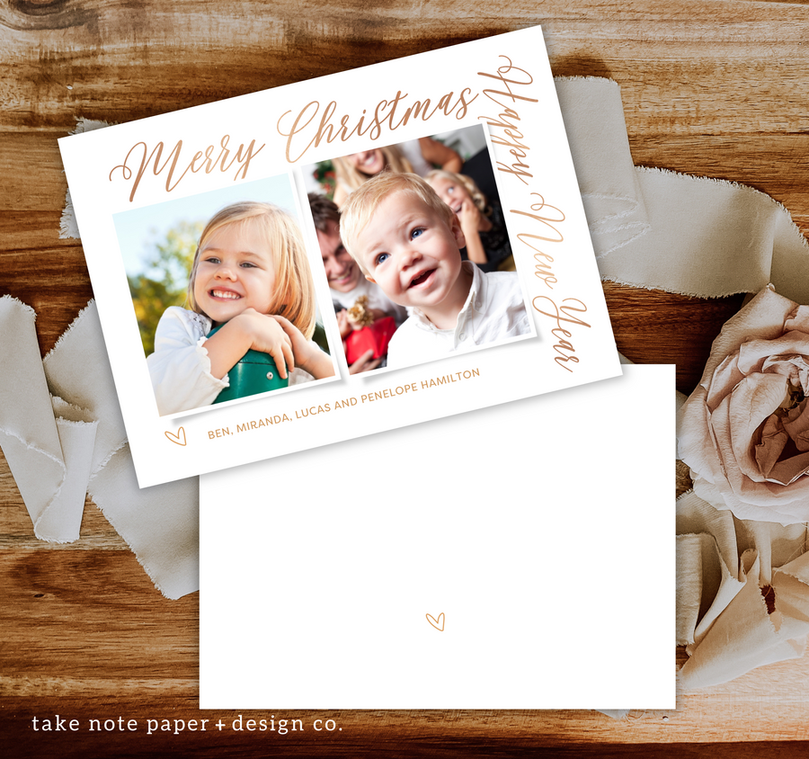 Elegant Frame Message Christmas Card Template for Canva - TNPC136