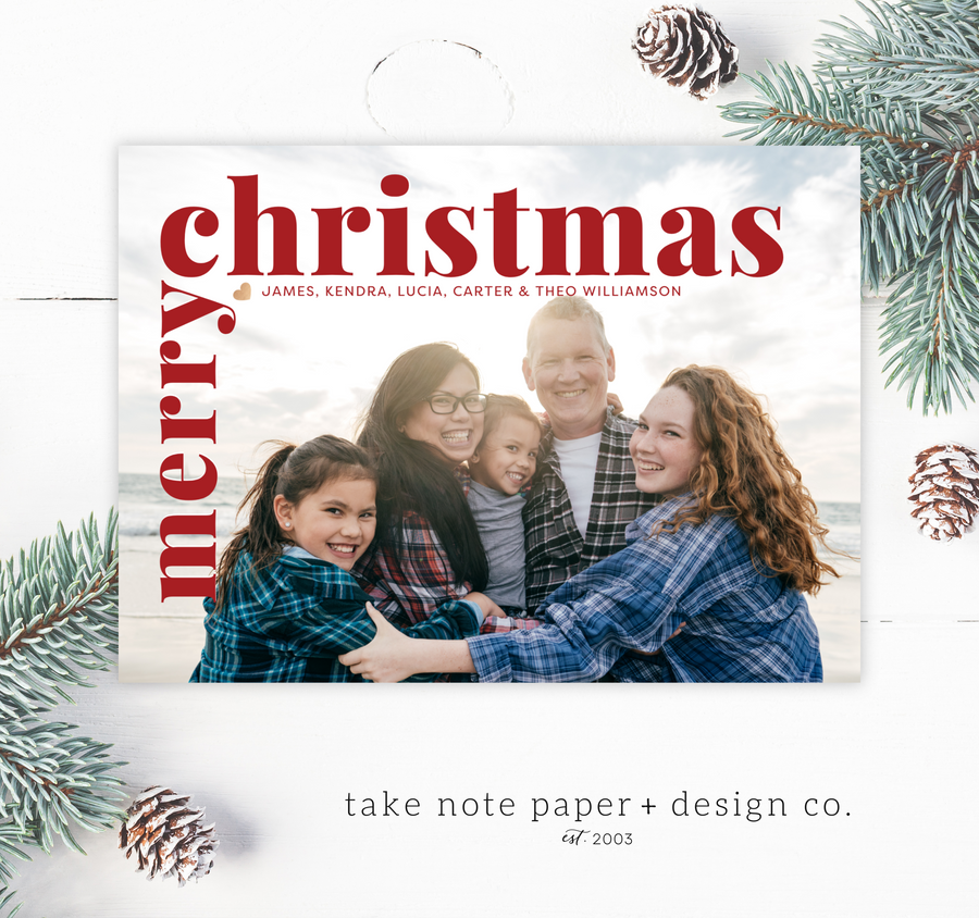 Modern Overlay Christmas Card Template for Canva - TNPC139