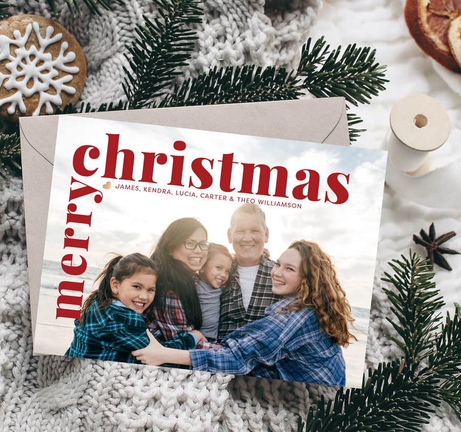 Modern Overlay Christmas Card Template for Canva - TNPC139