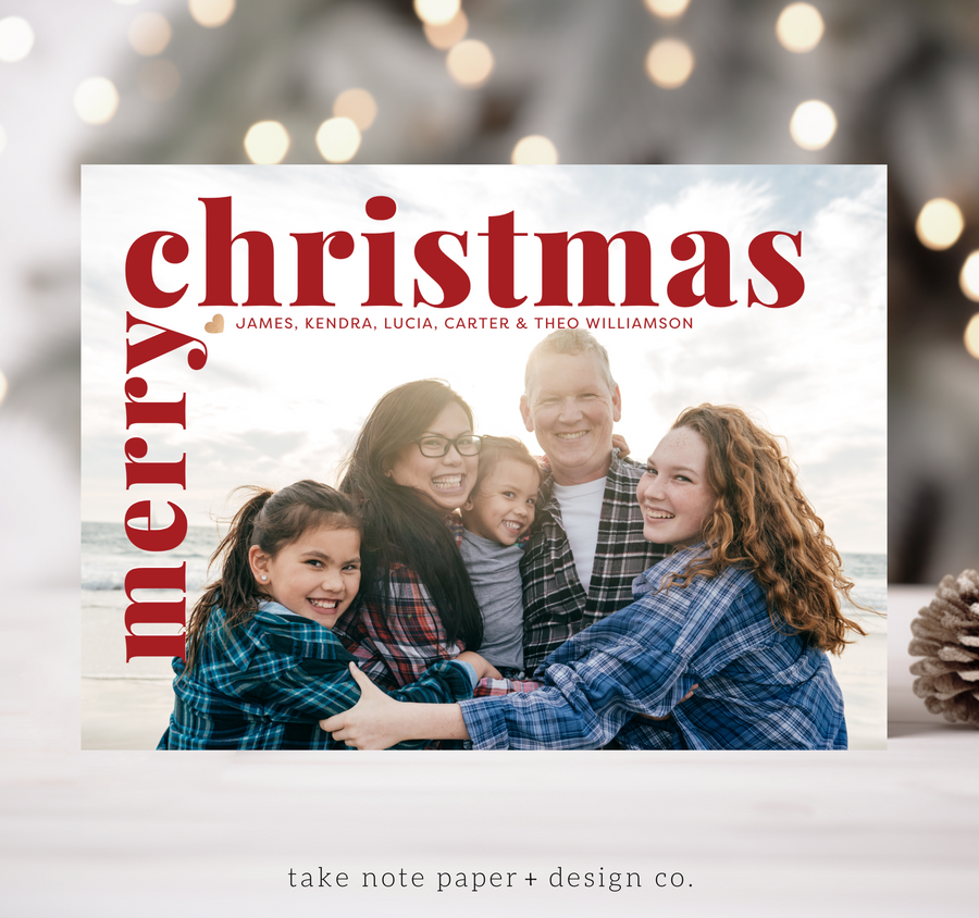 Modern Overlay Christmas Card Template for Canva - TNPC139